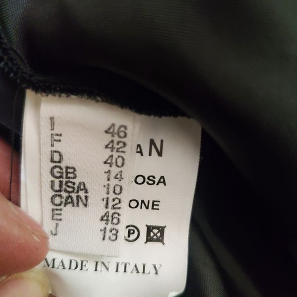 Annarita N. VTG Black Chiffon Wrap Midi Skirt Asymmetric Raw Trim Italy Sz 10 - Picture 8 of 9